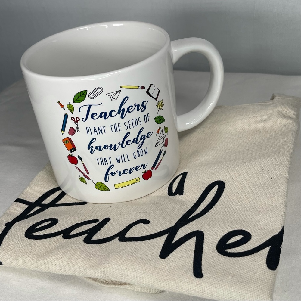 Set of Coffee Cup Mug And Tote For A Teacher Gift